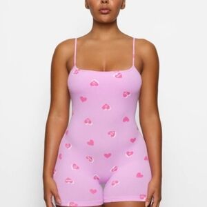 SKIMS Valentines Petal Heart Romper - SIZE S